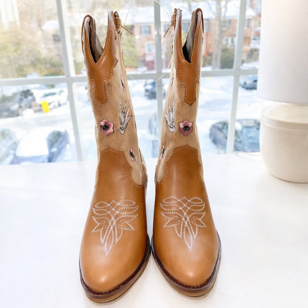 Steve Madden Nectar Embroidered Western Boots Girls Big Kid Size 5 NEW - Picture 3 of 8
